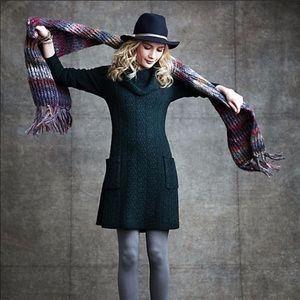 💚Anthro Cable Knit Tunic Sweater👢